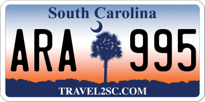 SC license plate ARA995