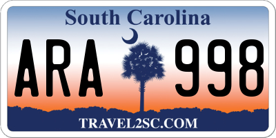 SC license plate ARA998