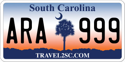 SC license plate ARA999