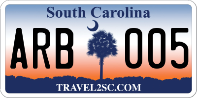 SC license plate ARB005