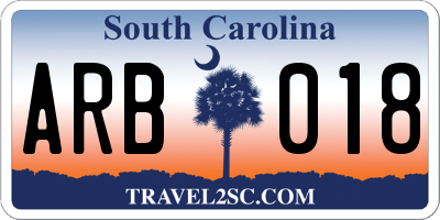 SC license plate ARB018
