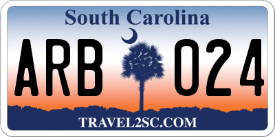 SC license plate ARB024