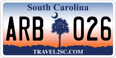 SC license plate ARB026