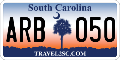 SC license plate ARB050