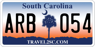 SC license plate ARB054