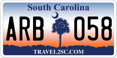 SC license plate ARB058