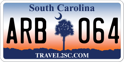 SC license plate ARB064