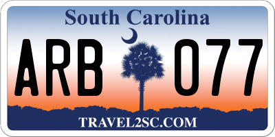 SC license plate ARB077