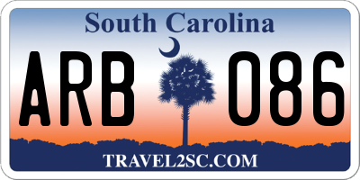 SC license plate ARB086