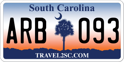 SC license plate ARB093