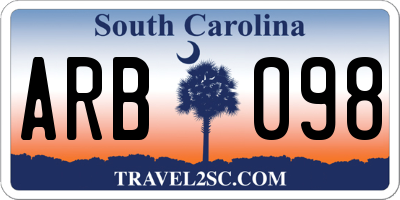SC license plate ARB098