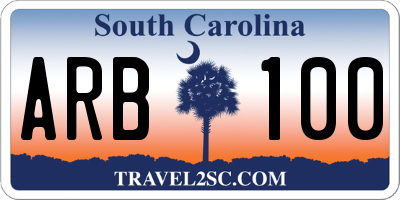 SC license plate ARB100