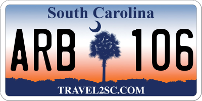 SC license plate ARB106