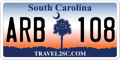 SC license plate ARB108