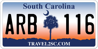 SC license plate ARB116