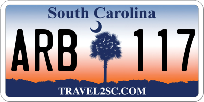 SC license plate ARB117