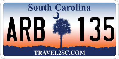 SC license plate ARB135