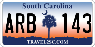 SC license plate ARB143