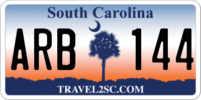 SC license plate ARB144
