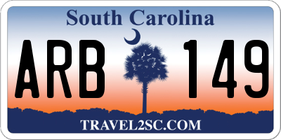 SC license plate ARB149
