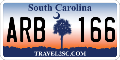 SC license plate ARB166