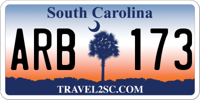 SC license plate ARB173
