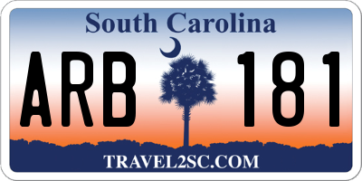 SC license plate ARB181