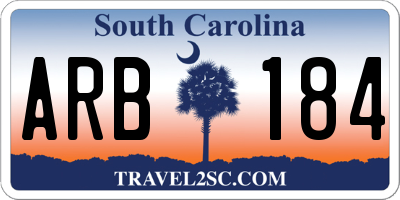 SC license plate ARB184
