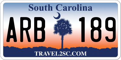 SC license plate ARB189