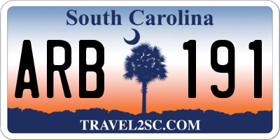 SC license plate ARB191