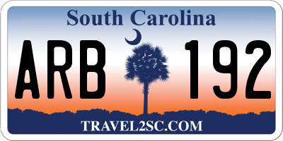 SC license plate ARB192