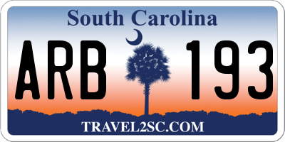 SC license plate ARB193