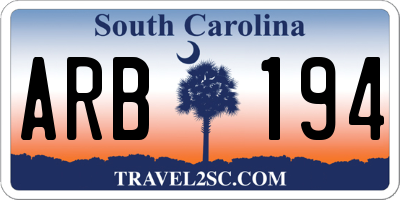 SC license plate ARB194