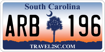 SC license plate ARB196