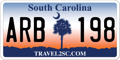 SC license plate ARB198