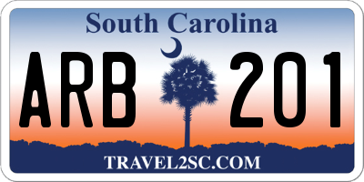 SC license plate ARB201