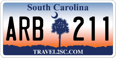 SC license plate ARB211