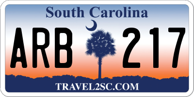 SC license plate ARB217