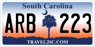 SC license plate ARB223