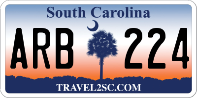 SC license plate ARB224