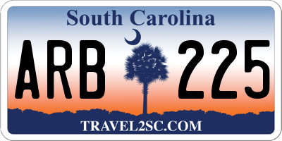 SC license plate ARB225