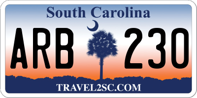 SC license plate ARB230