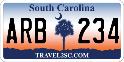 SC license plate ARB234