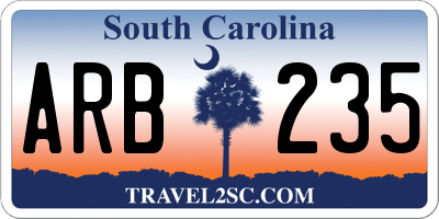 SC license plate ARB235
