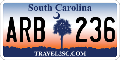 SC license plate ARB236