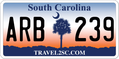 SC license plate ARB239
