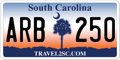 SC license plate ARB250