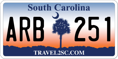 SC license plate ARB251