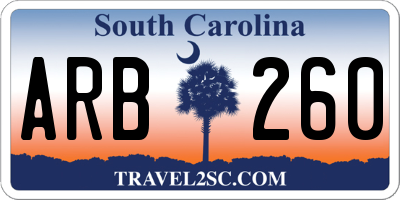 SC license plate ARB260