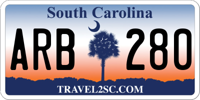 SC license plate ARB280